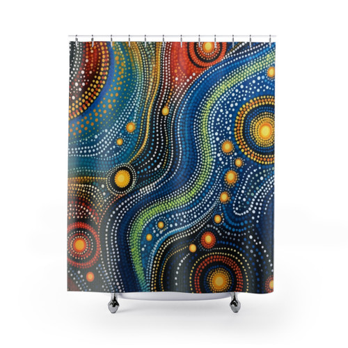 Aboriginal Authentic Art Deep Sea Plants Shower Curtain