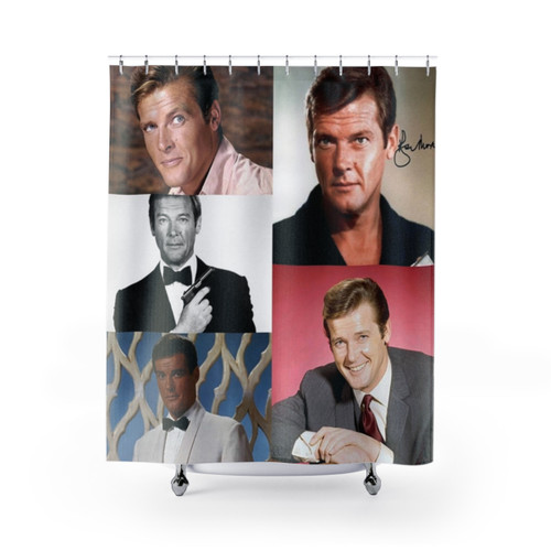 Roger Moore Signed Shower Curtains