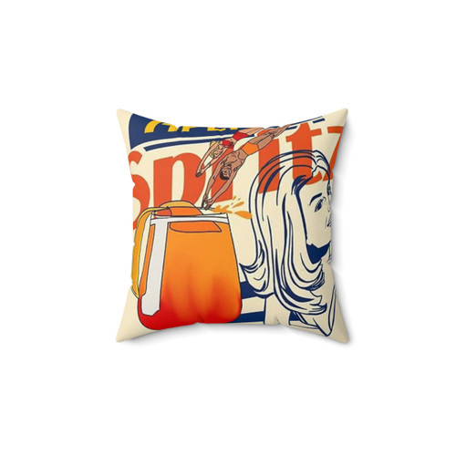 Aperol Spritz cocktail-themed pillow
