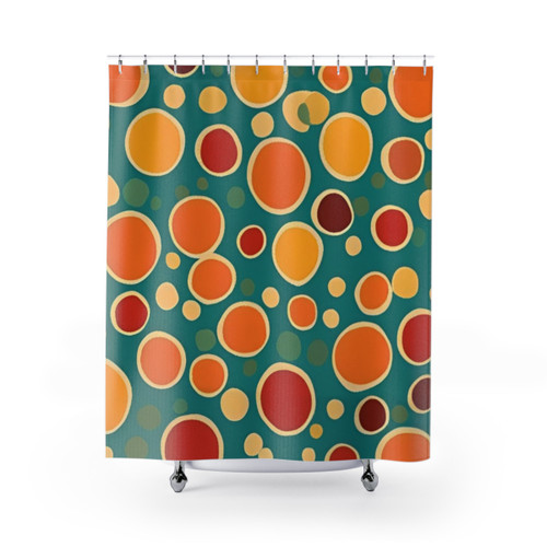 Bold Retro Polka Dots Shower Curtains - 1960s Vintage Design
