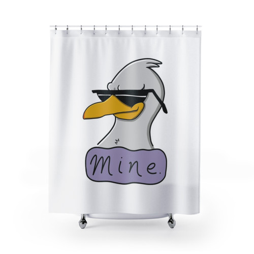 Hand Drawn Seagull Shower Curtain