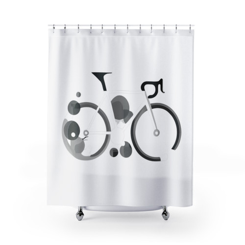 Bike Graphic Design Shower Curtains for Cycling Enthusiasts