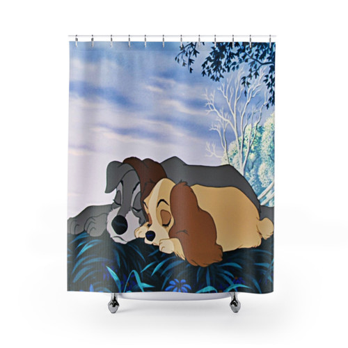Lady and the Tramp themed shower curtains