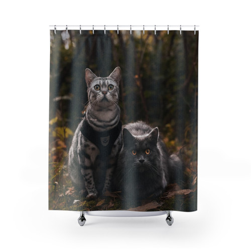 Autumn-themed shower curtains with Apollo and Cosmo design