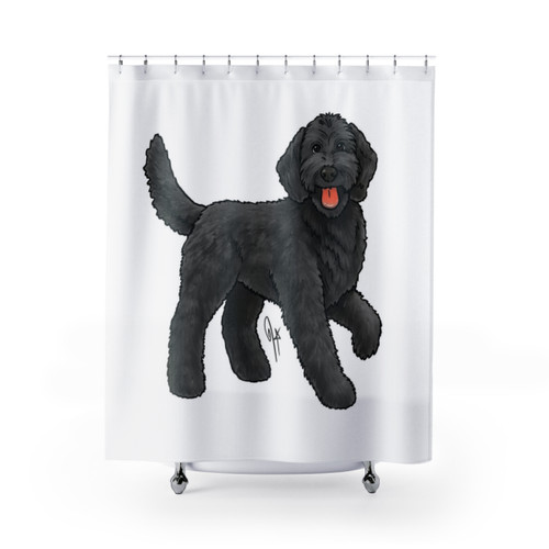 Goldendoodle Black Shower Curtains