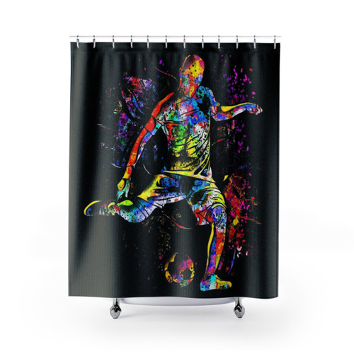 Colorful Soccer Player Shower Curtain
