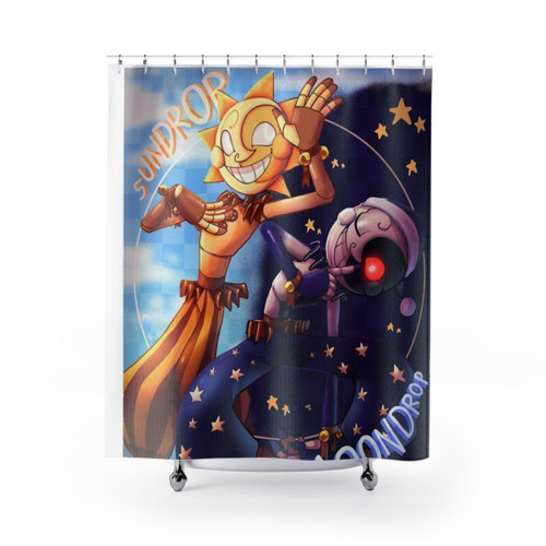 Sundrop and Moondrop FNAF Security Breach Shower Curtains