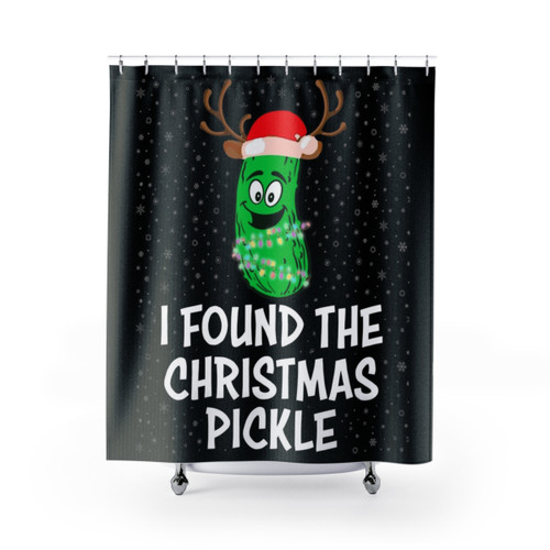 Christmas Pickle Shower Curtains - Funny Xmas Decor