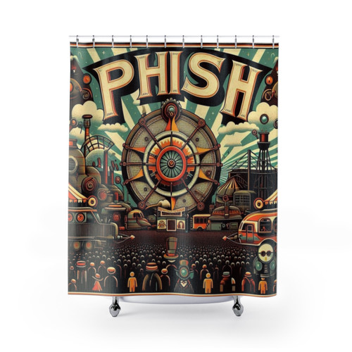 Industrial Phish Concert Shower Curtains