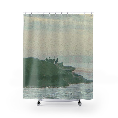 Shorebirds on Rocks Shower Curtain