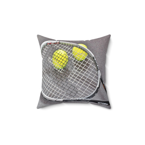 Soft, plush tennis ball pillow for sports-themed home decor