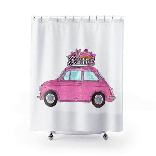 Retro Fiat 500 Shower Curtain