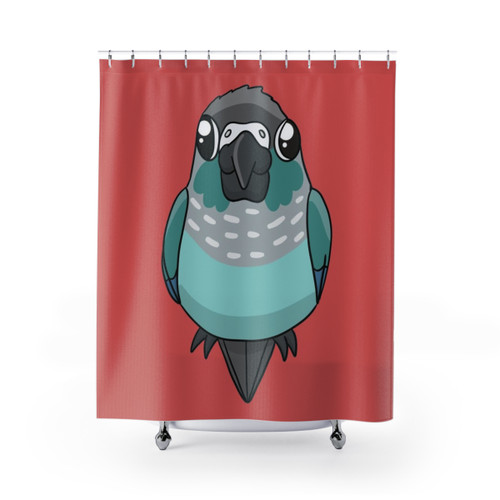 Turquoise Green Cheek Conure Shower Curtain