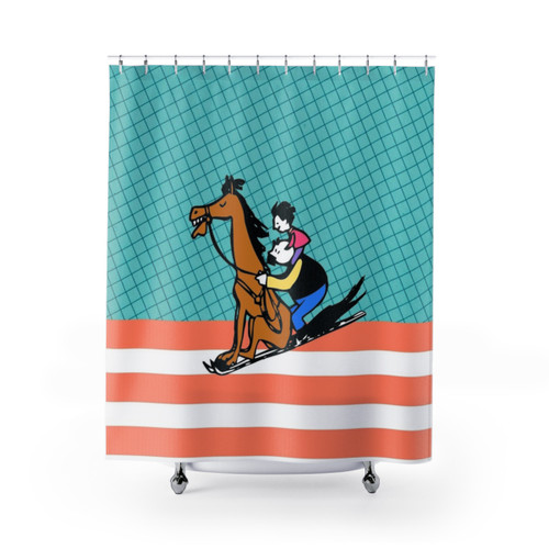 Erich Ohser Father and Son Horse Shower Curtain