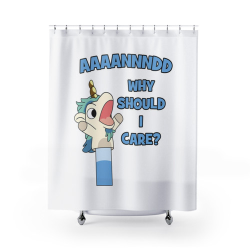 Unicorn Shower Curtain with Bluey Characters