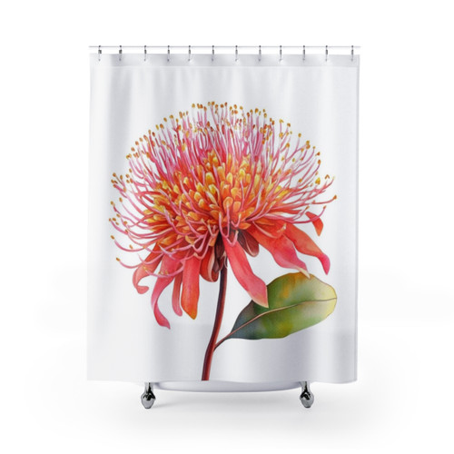 Native Australian Waratah Flower Shower Curtains