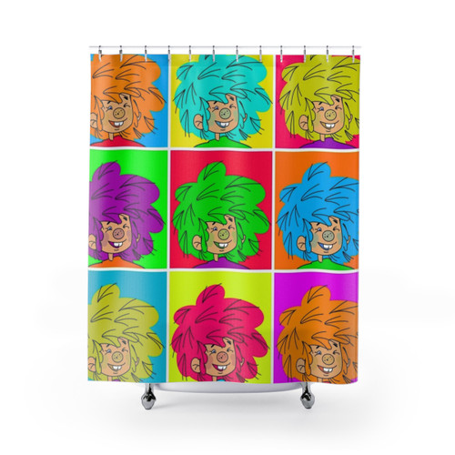 Retro Pumuckl Shower Curtains with Warhol Inspired Design