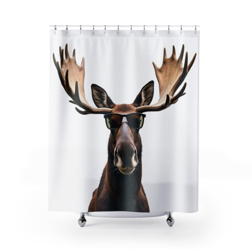 Funny Moose Wearing Sunglasses Shower Curtains