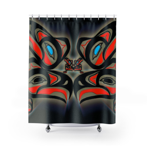 Tlingit Formline Design Eagles Shower Curtain