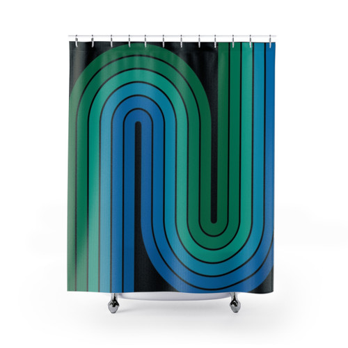 Retro Geometric Shower Curtains