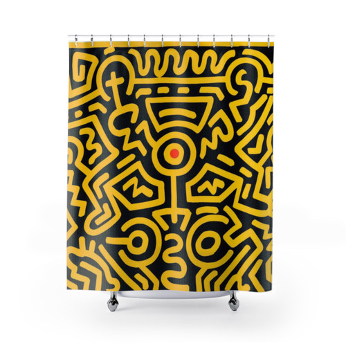 Retro Shower Curtains with Vintage 80s Pop Art Design