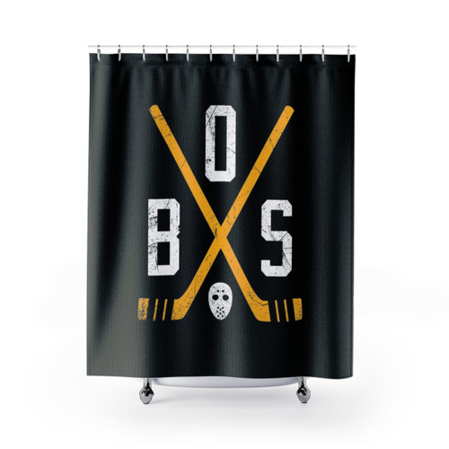 Retro Bruins Hockey Shower Curtains
