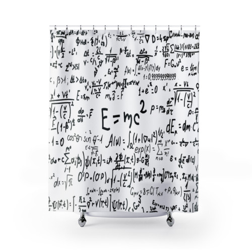E = MC^2 Shower Curtain for Nerds and Geeks