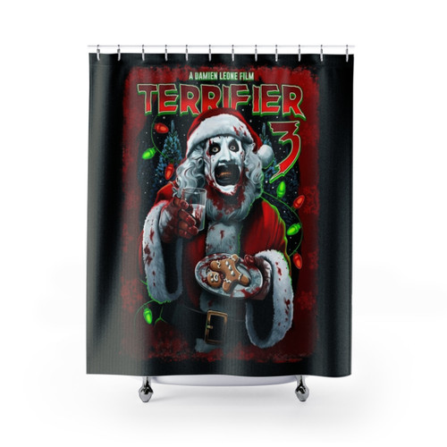 Terrifier 3 Horror Movie Shower Curtains