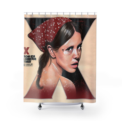 X Pearl Shower Curtains - Inspired by the A24 Horror Film