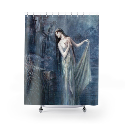 Lancelot Speed Shower Curtains featuring the Lady of the Lake