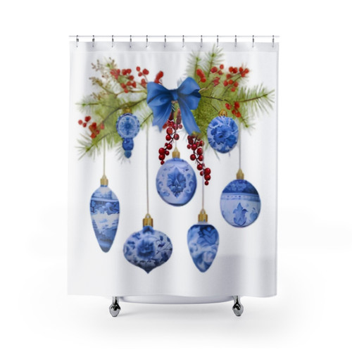 Chinoiserie Christmas Shower Curtain