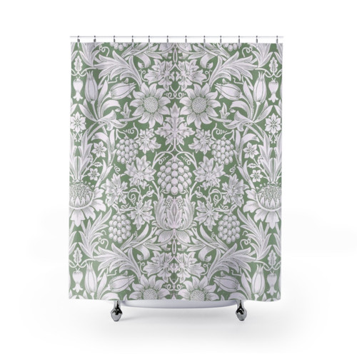 William Morris Sunflower Floral Design Shower Curtain
