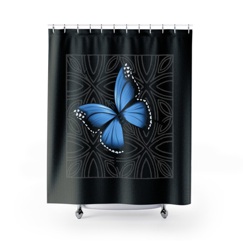 Blue Morpho Butterfly Shower Curtain