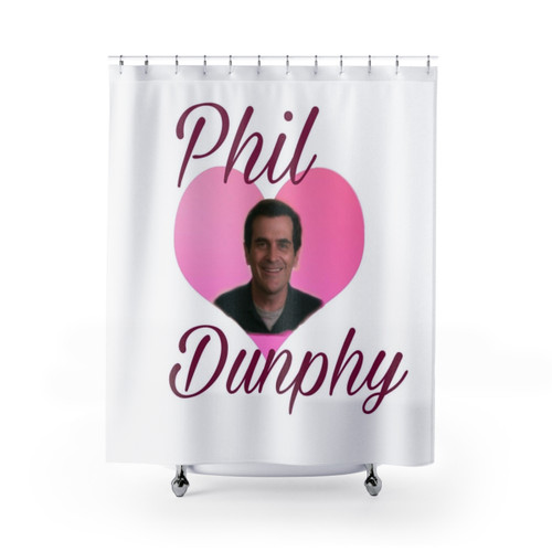 Modern Family Phil Dunphy Heart Meme Shower Curtains