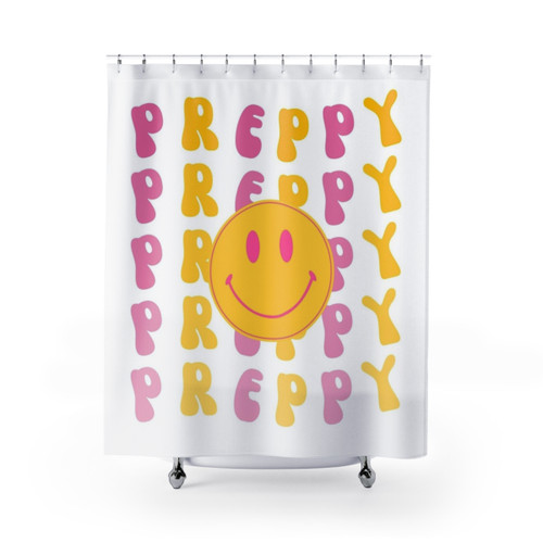 Preppy Smiley Face Shower Curtains for Bathroom Décor