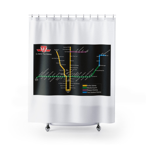 Toronto TTC Subway Themed Shower Curtain