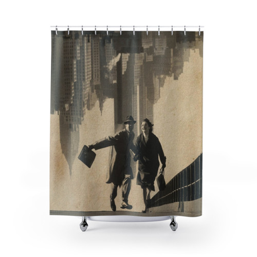Surreal collage design shower curtain