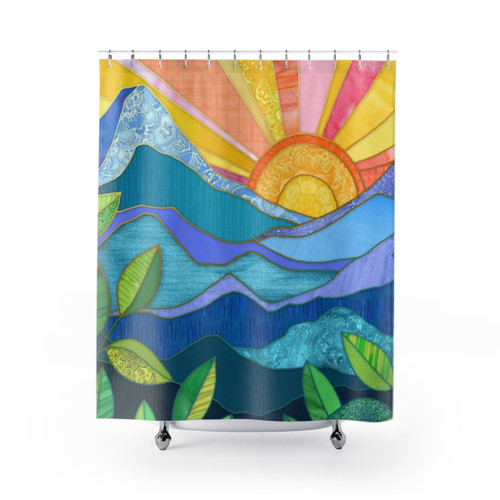 Sunset Through The Leaves Shower Curtain