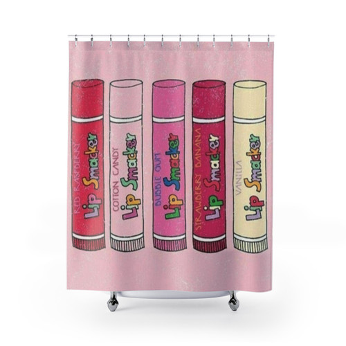 Aesthetic Shower Curtains with Pink and Girly Design