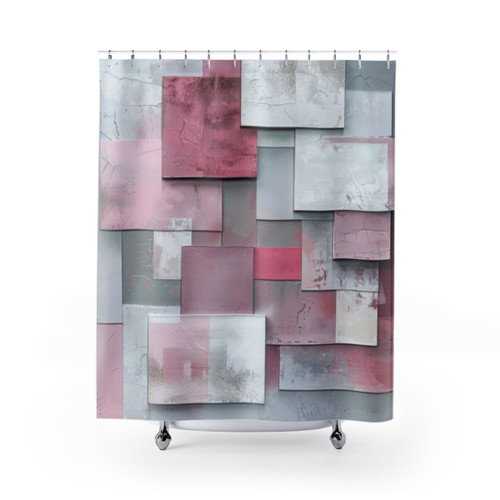 Shades of Gray and Pink Shower Curtains