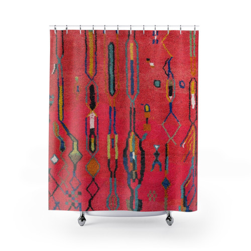Traditional Moroccan Berber Carpet Shower Curtains
