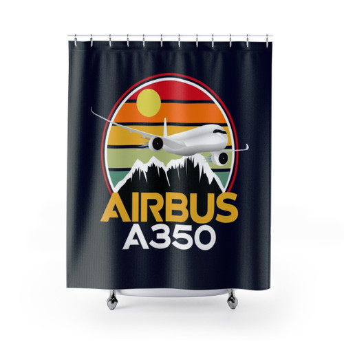 Airbus A350 Sunset Pilot Gift Shower Curtains