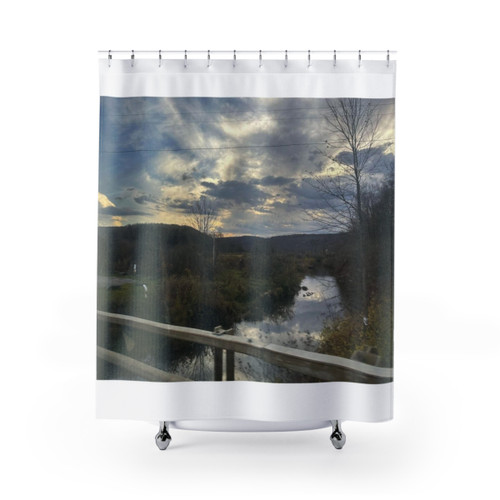Sunset River Shower Curtains