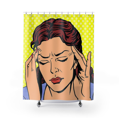 Headache Pop Art (Cream) Shower Curtains