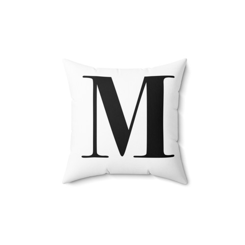 Personalized Letter M Monogram Accent Pillow