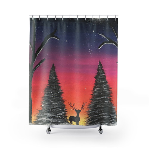 Artistic Abstract Canvas Shower Curtains