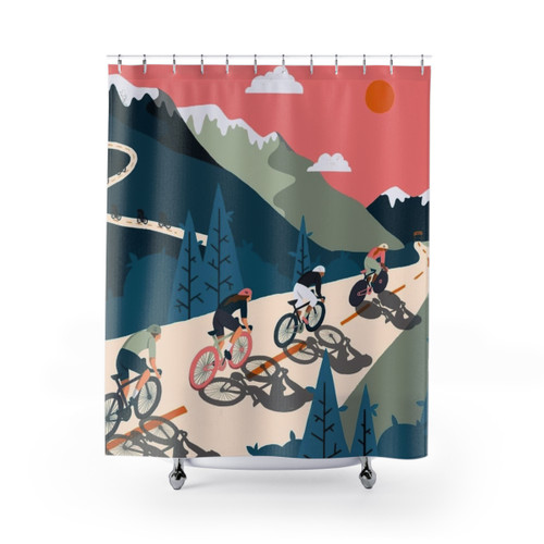 Cycling Race Vintage Art Shower Curtains