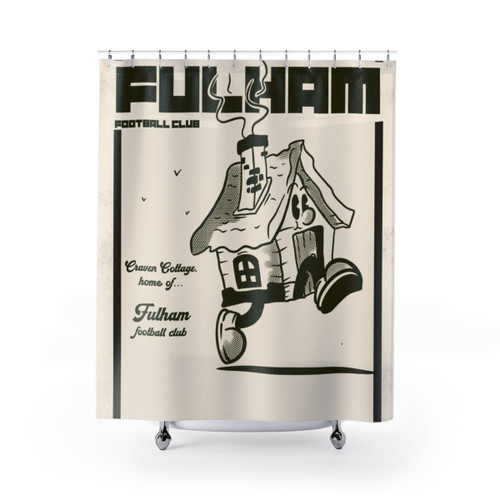 Cottage-style shower curtain with cute animal and cartoon designs