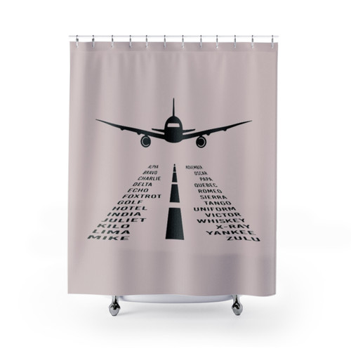 Pilot Phonetic Alphabet Shower Curtain