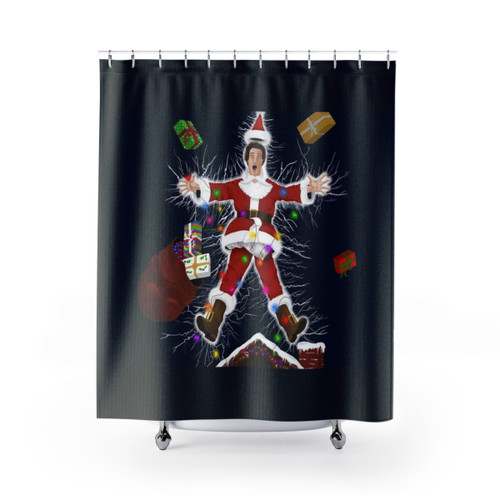 National Lampoon's Christmas Vacation Shower Curtains featuring Chevy Chase as Clark Griswold